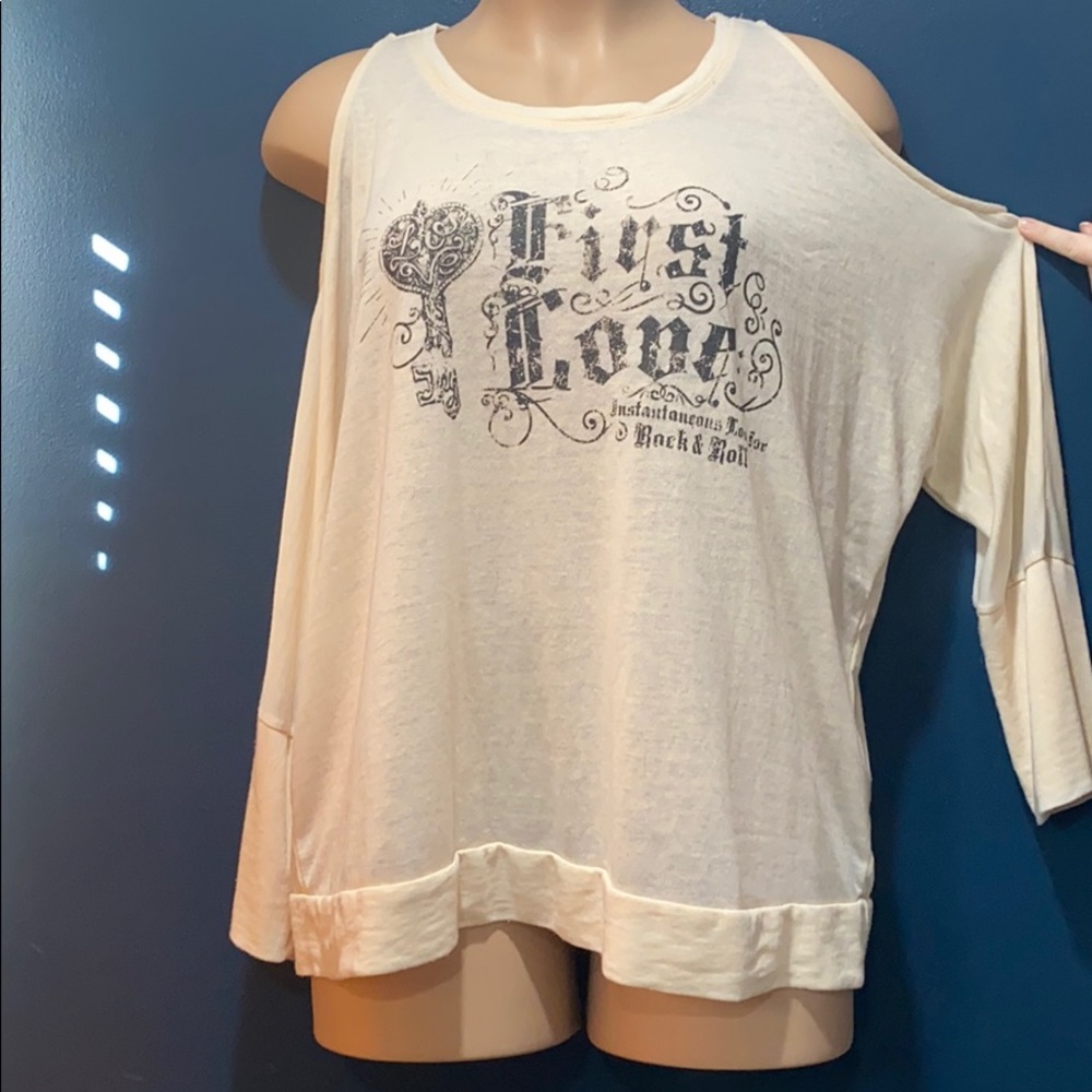 Cold shoulder cream tunic